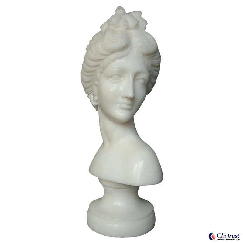 Stone head bust woman statue